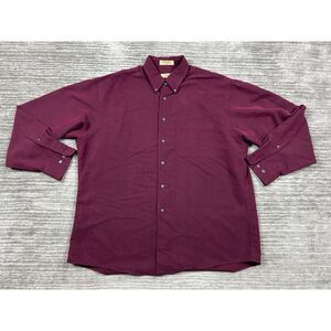 Arrow Shirt Mens 16.5 34/35 Red Longsleeve Button up Microfiber Rayon Blend